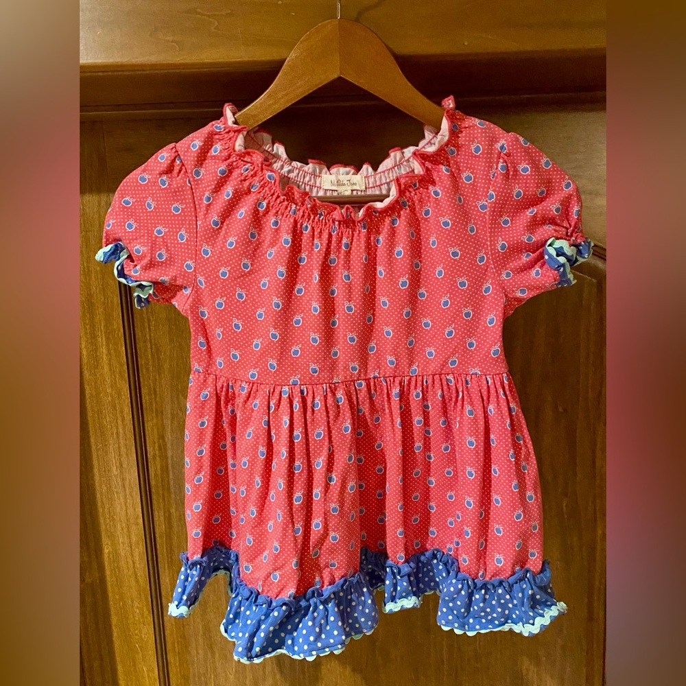 Matilda Jane Pink and Blue Apple Blouse